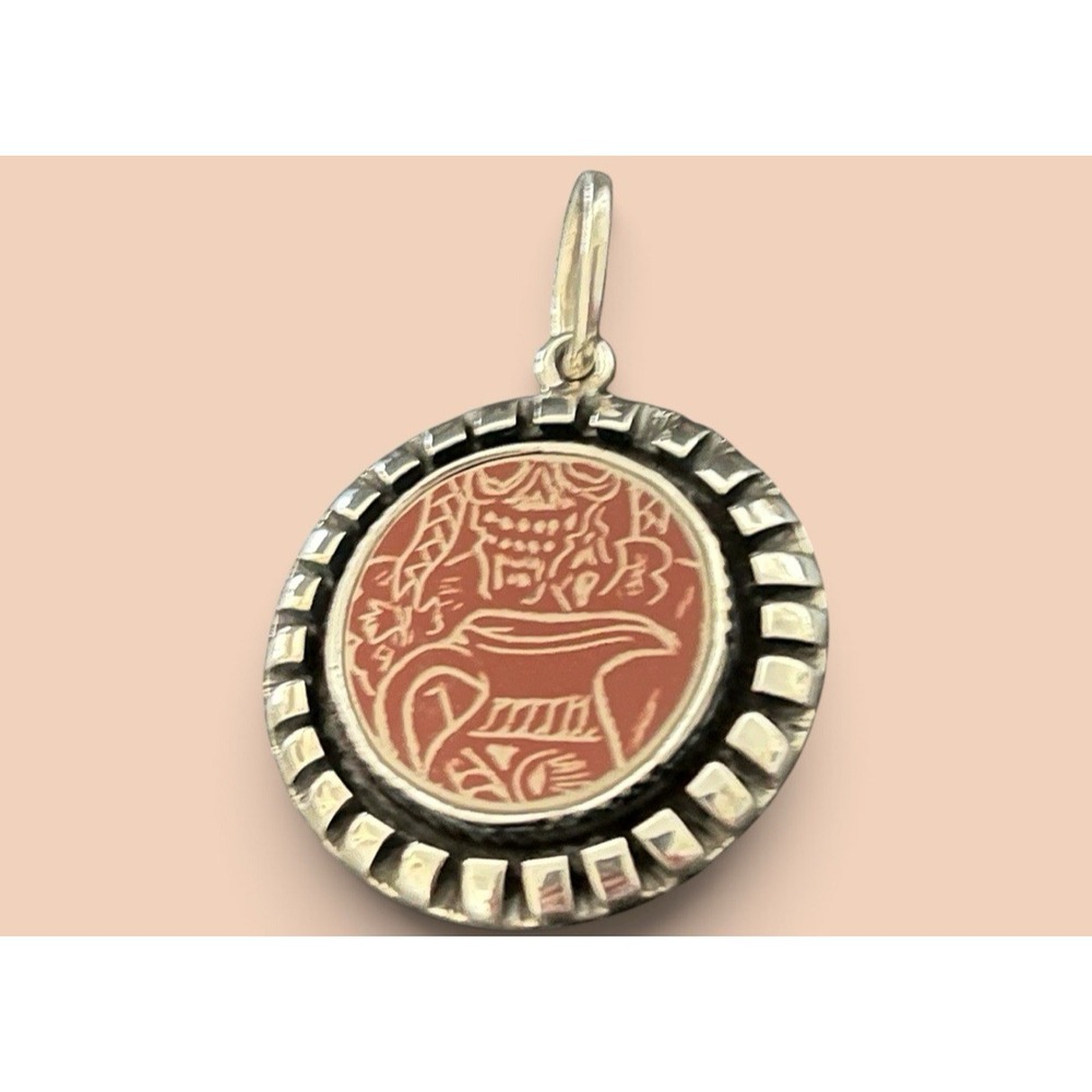 Mata Ortiz Shard Pendant Sterling Silver Agustin Torres Jewelry Mexican Ceramics